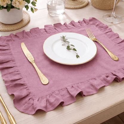 LINENBLOOM – Handcrafted Linen Napkin with Soft Ruffle Edge
