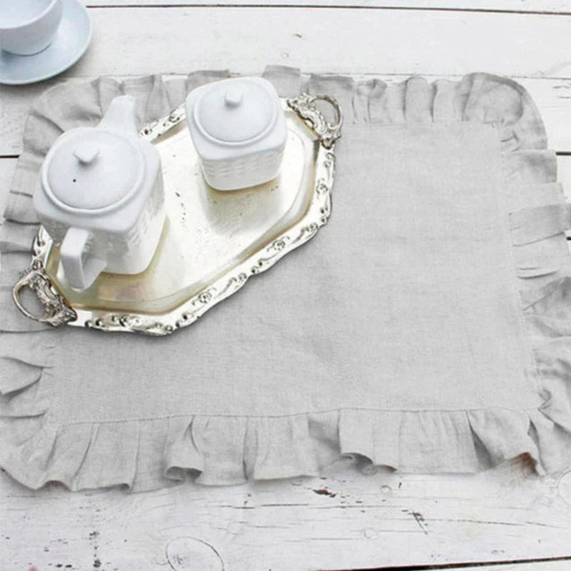 LINENBLOOM – Handcrafted Linen Napkin with Soft Ruffle Edge