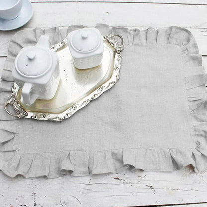 LINENBLOOM – Handcrafted Linen Napkin with Soft Ruffle Edge