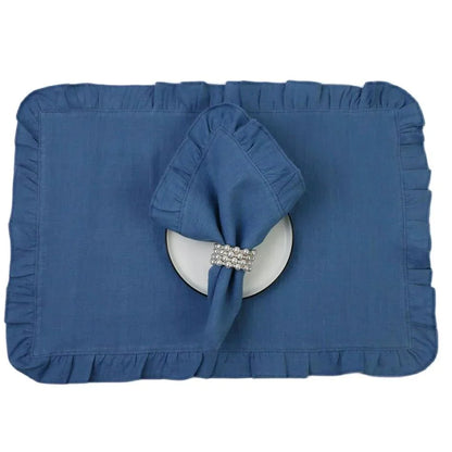 LINENBLOOM – Handcrafted Linen Napkin with Soft Ruffle Edge