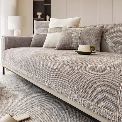 LinenLux Sofa Cover – Elegant Linen Look Protection for Clean and Stylish Living Rooms