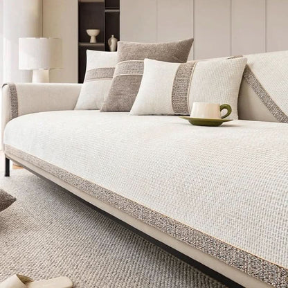 LinenLux Sofa Cover – Elegant Linen Look Protection for Clean and Stylish Living Rooms