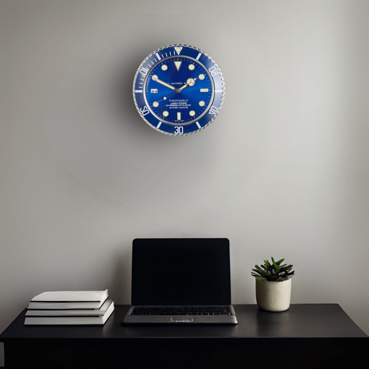 LUMORA - Modern Silent Wall Clock  Luminous stainless steel clock with battery-operated precision