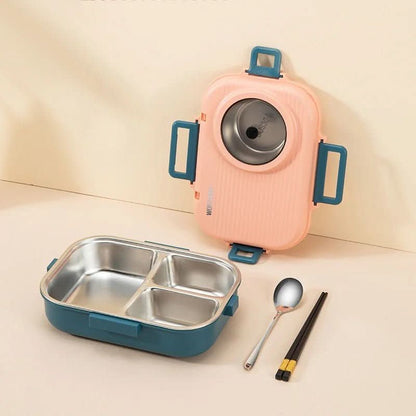 LUNCHMATE – Stainless Steel Lunch Box with 3 Compartments for Fresh & Organized Meals