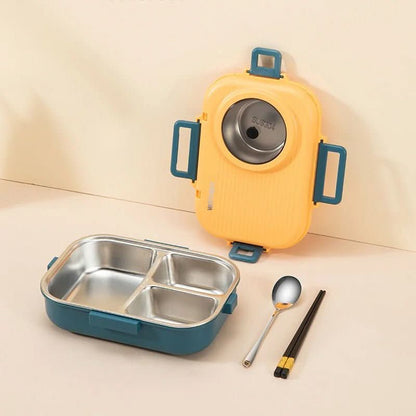 LUNCHMATE – Stainless Steel Lunch Box with 3 Compartments for Fresh & Organized Meals