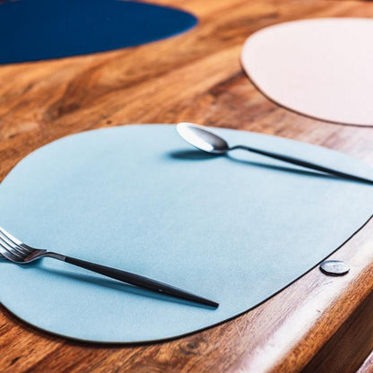 MATELLE – Heat-Resistant PU Leather Placemat & Coaster Set for Elegant Dining