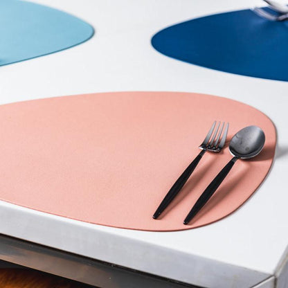 MATELLE – Heat-Resistant PU Leather Placemat & Coaster Set for Elegant Dining