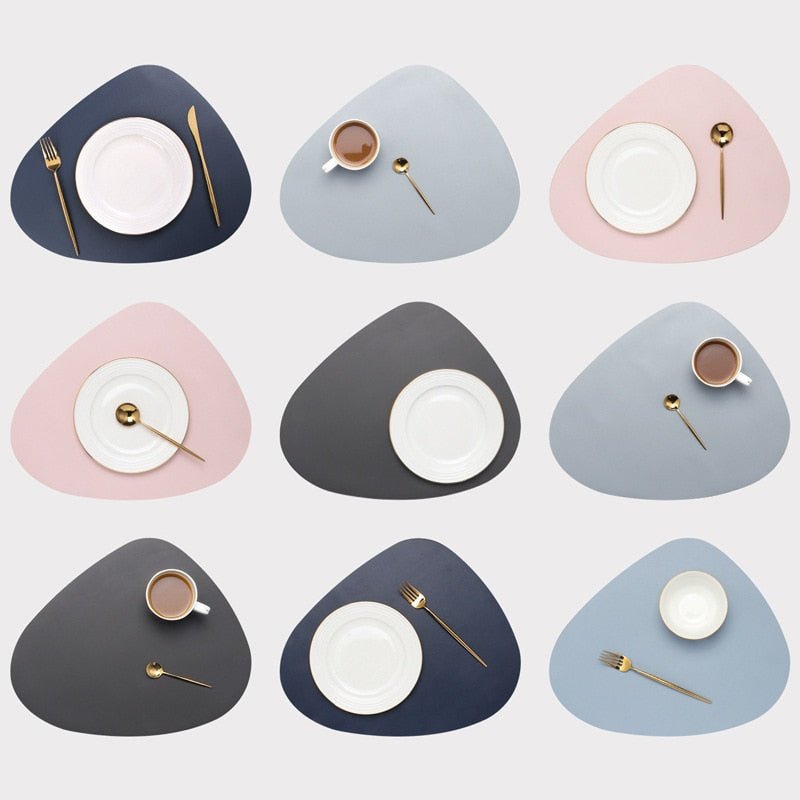 MATELLE – Heat-Resistant PU Leather Placemat & Coaster Set for Elegant Dining