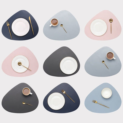 MATELLE – Heat-Resistant PU Leather Placemat & Coaster Set for Elegant Dining