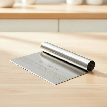 MEASURECHEF – Stainless Steel Pastry Spatula & Dough Scraper with Measurement Scale