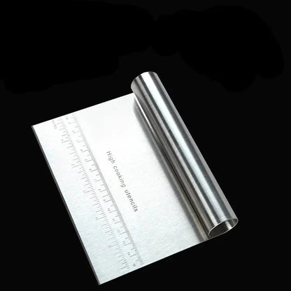 MEASURECHEF – Stainless Steel Pastry Spatula & Dough Scraper with Measurement Scale