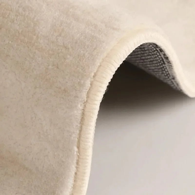 MINIMALIA – Abstract Cream Area Rug with Irregular Edges, Non-Slip Soft Mat