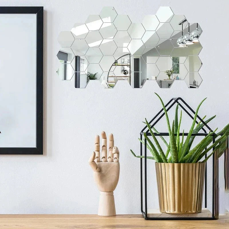 MIRRHEX – Hexagon Mirror Wall Stickers for Modern Space Expansion
