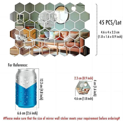 MIRRHEX – Hexagon Mirror Wall Stickers for Modern Space Expansion