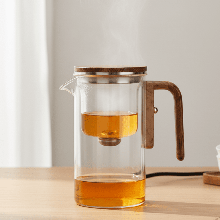 MODUBREW – Elegant Plastic Teapot with Stainless Steel Strainer