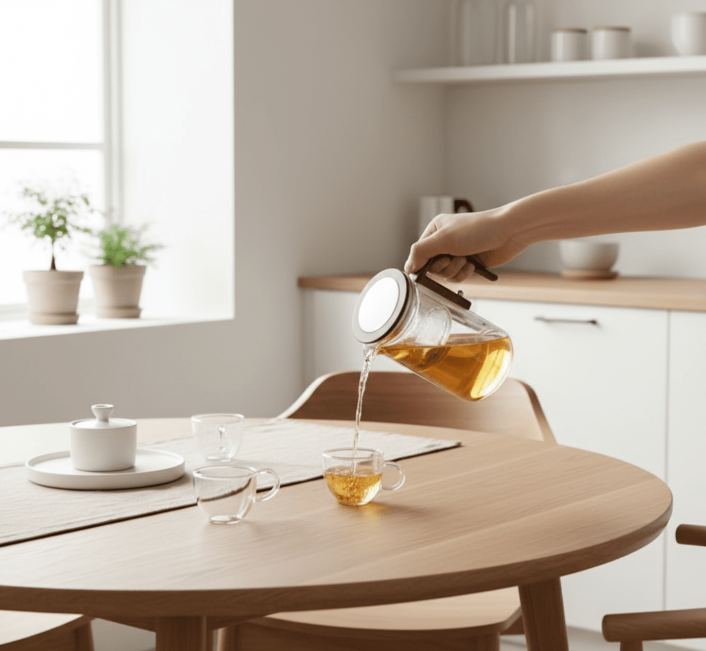 MODUBREW – Elegant Plastic Teapot with Stainless Steel Strainer