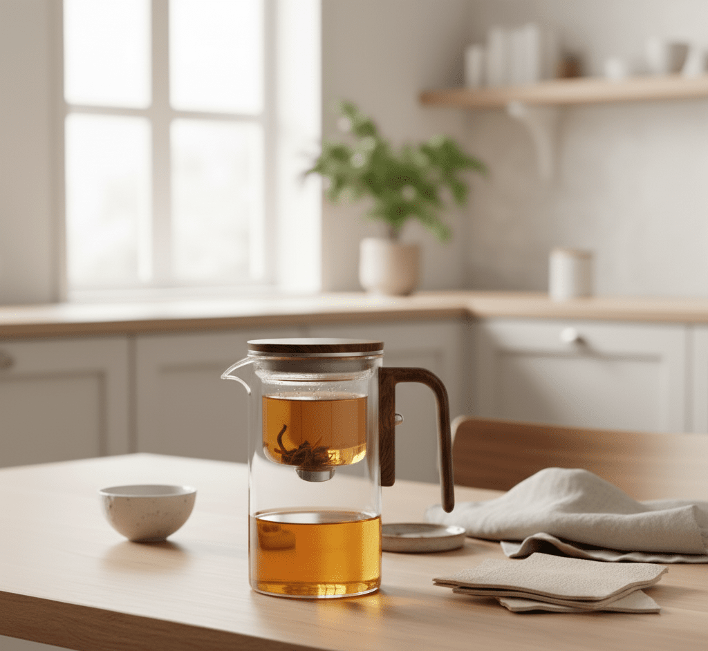 MODUBREW – Elegant Plastic Teapot with Stainless Steel Strainer