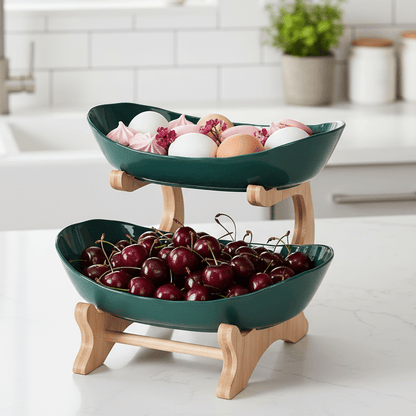 MODUWood – Multi-Tiered Wooden Fruit Bowl for Clean Modern Kitchen Storage