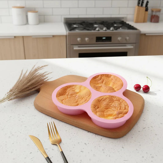 MORNINGSERVE – Silicone Air Fryer Egg Mold with 3 Cavities for Easy Breakfasts