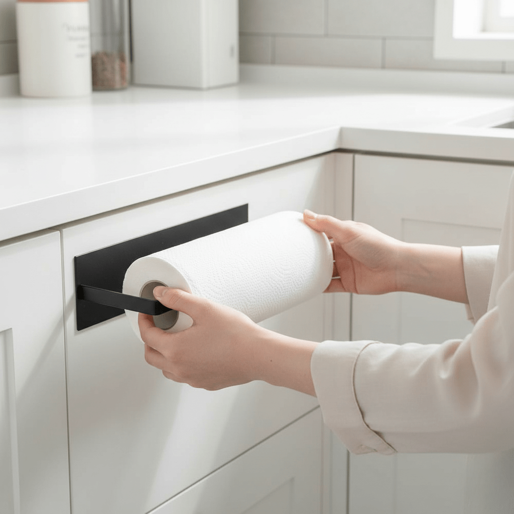 NeatHold – Space-Saving Mounted Paper Towel Holder with Durable Iron Design