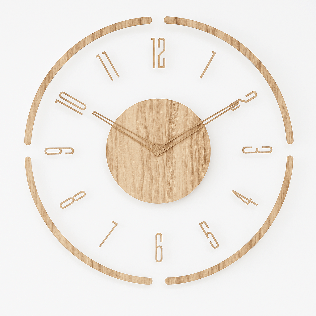 NORDORA – Silent Scandinavian Wall Clock Made of Natural Wood