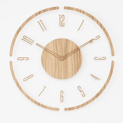 NORDORA – Silent Scandinavian Wall Clock Made of Natural Wood