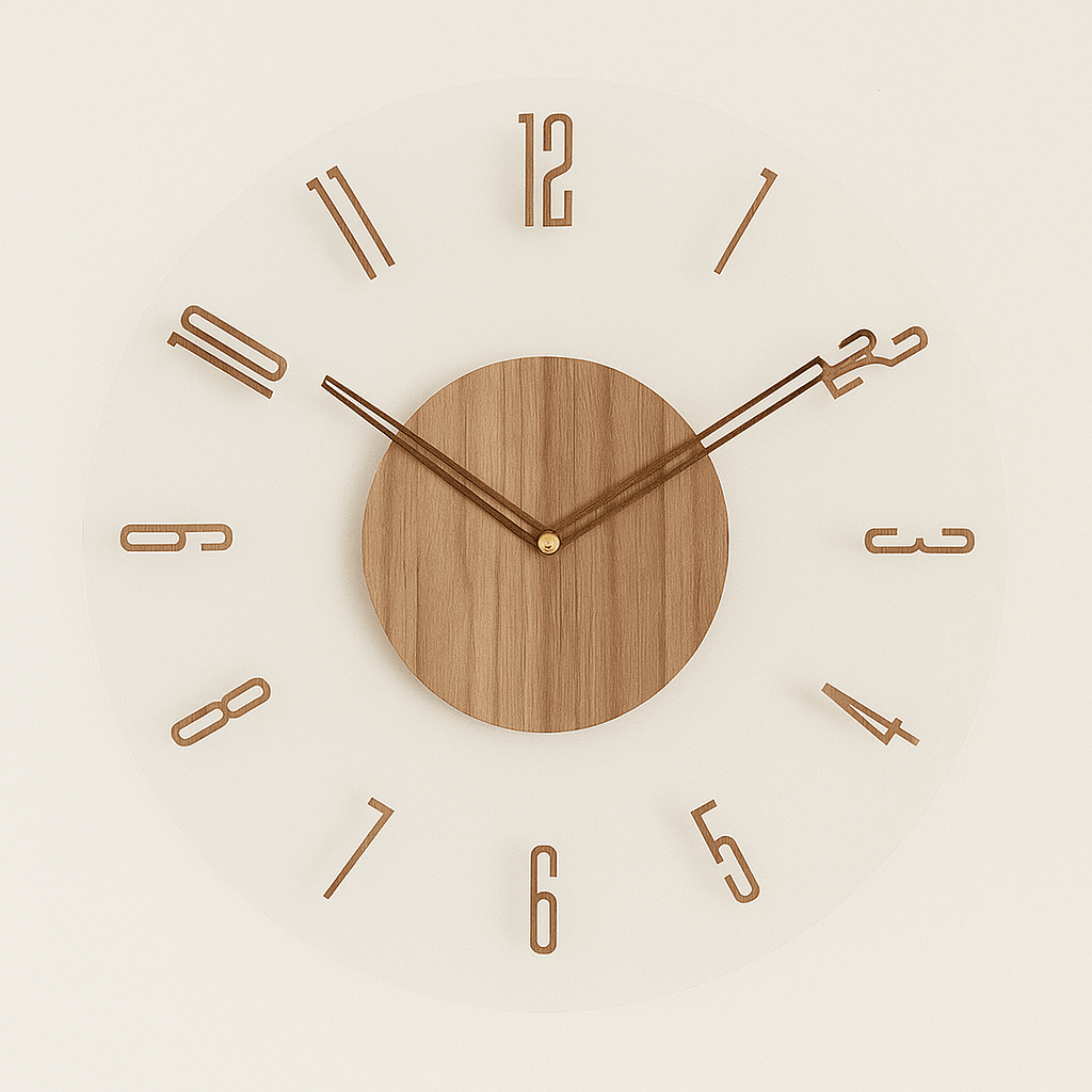 NORDORA – Silent Scandinavian Wall Clock Made of Natural Wood