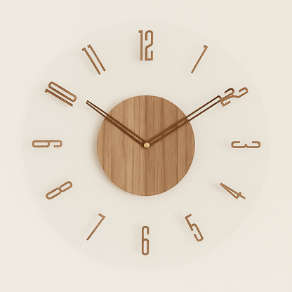 NORDORA – Silent Scandinavian Wall Clock Made of Natural Wood