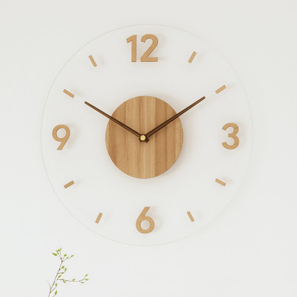 NORDORA – Silent Scandinavian Wall Clock Made of Natural Wood
