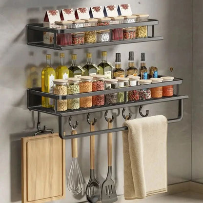 ORGANIX RACK – Wall-Mounted Kitchen Shelf with Utensil Bar