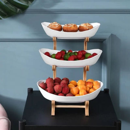 Ovaluxe Tiered Fruit Bowl | Elegant 2-Tier and 3-Tier kitchen organizer for fruit and snacks