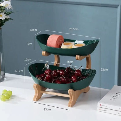 Ovaluxe Tiered Fruit Bowl | Elegant 2-Tier and 3-Tier kitchen organizer for fruit and snacks