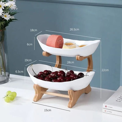 Ovaluxe Tiered Fruit Bowl | Elegant 2-Tier and 3-Tier kitchen organizer for fruit and snacks