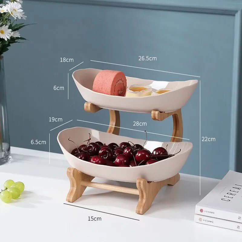 Ovaluxe Tiered Fruit Bowl | Elegant 2-Tier and 3-Tier kitchen organizer for fruit and snacks