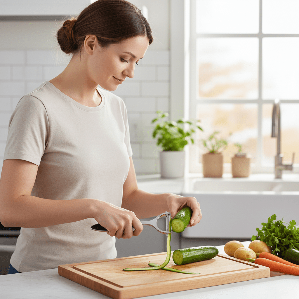 PeelMate Pro – Comfortable, Non-Slip Stainless Steel Peeler for Effortless Prep