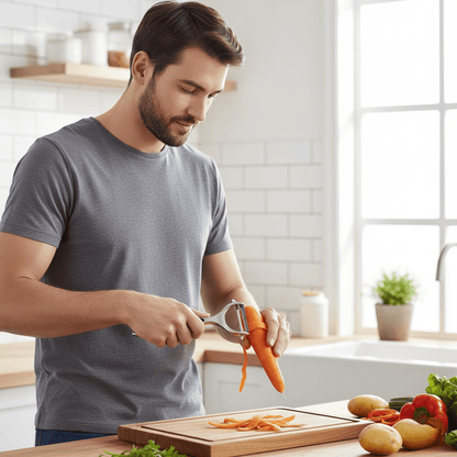 PeelMate Pro – Comfortable, Non-Slip Stainless Steel Peeler for Effortless Prep