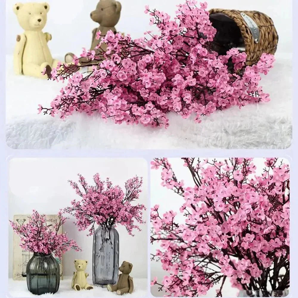 PETALISSE – Elegant Pink Cherry Blossom Artificial Flowers for Soft Decor