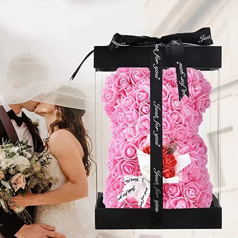 PETALLOVE – Artificial Foam Rose Bear for Valentine's Day and Home Styling