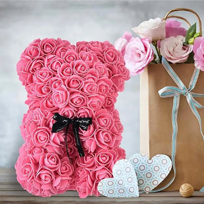 PETALLOVE – Artificial Foam Rose Bear for Valentine's Day and Home Styling