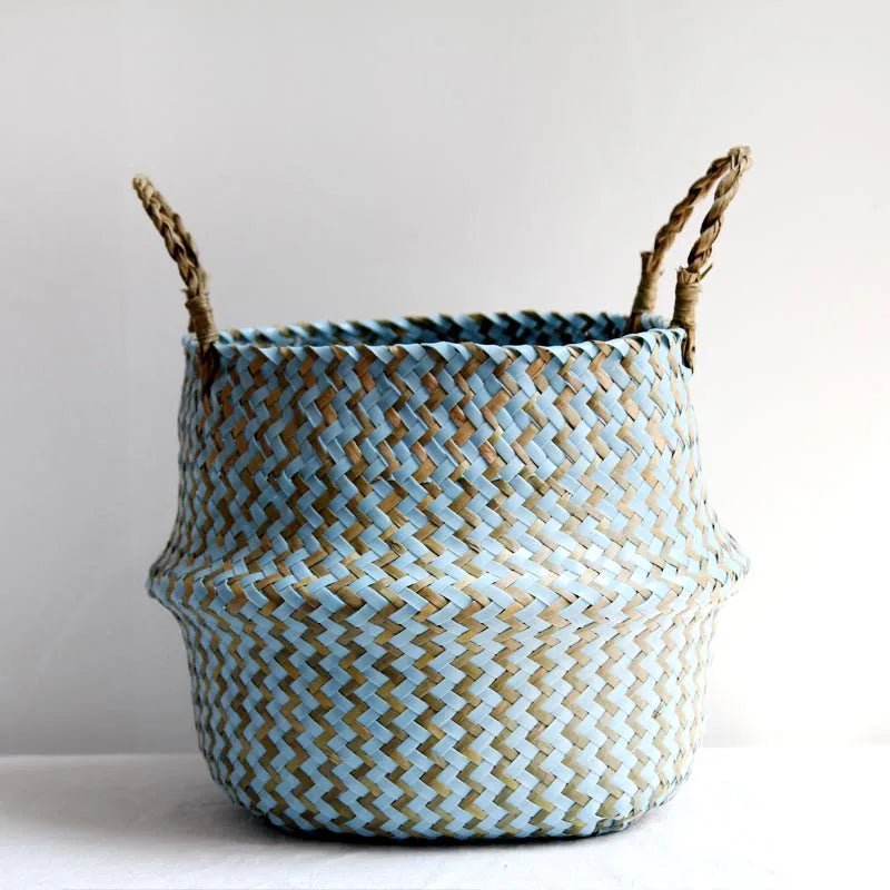 PLANTORA – Boho Handmade Wicker Basket Collapsible Flower Pot Organizer