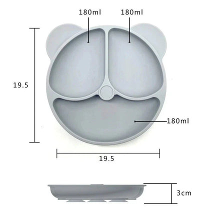 PLAYBITE PLATE – Eco-Friendly Silicone Suction Plate for Toddlers with Cartoon Design (BPA Free)