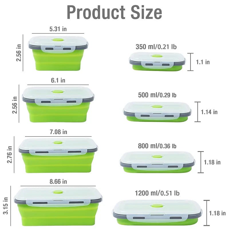 PREPBOXA PANTRYX – Collapsible Silicone Meal Prep Containers for Easy Storage