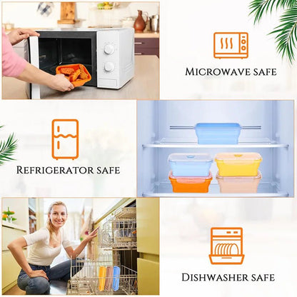 PREPBOXA PANTRYX – Collapsible Silicone Meal Prep Containers for Easy Storage