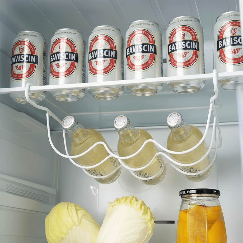 ROLLCOOL – Space-Saving Rolling Bottle Holder for Organized Fridge Storage