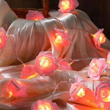 ROMANTICA – Artificial Rose Fairy Lights Battery-Operated for Valentine’s Day and Soft Romantic Lighting