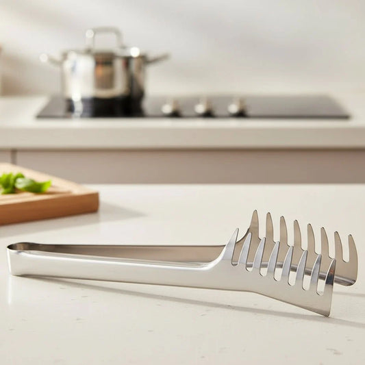 SERVEWISE – Stainless Steel Serving Tongs & Pasta Fork with Ergonomic Design