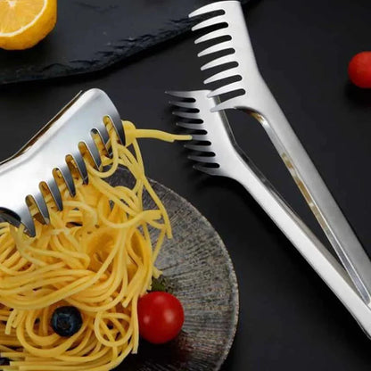 SERVEWISE – Stainless Steel Serving Tongs & Pasta Fork with Ergonomic Design