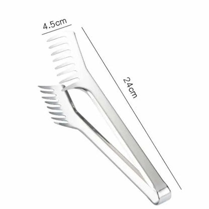 SERVEWISE – Stainless Steel Serving Tongs & Pasta Fork with Ergonomic Design