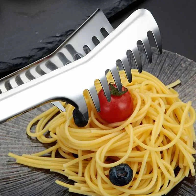 SERVEWISE – Stainless Steel Serving Tongs & Pasta Fork with Ergonomic Design