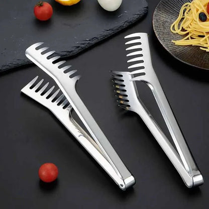 SERVEWISE – Stainless Steel Serving Tongs & Pasta Fork with Ergonomic Design